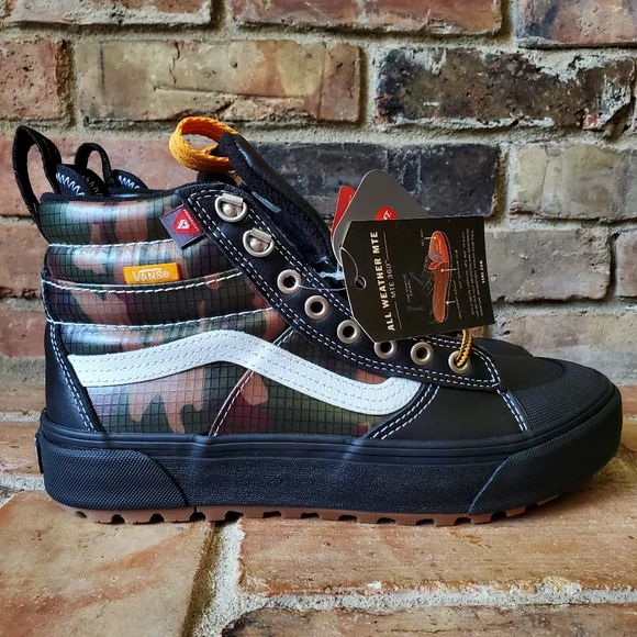 Vans Black and Camouflage High-Top Sneakers - Picture 3 of 12